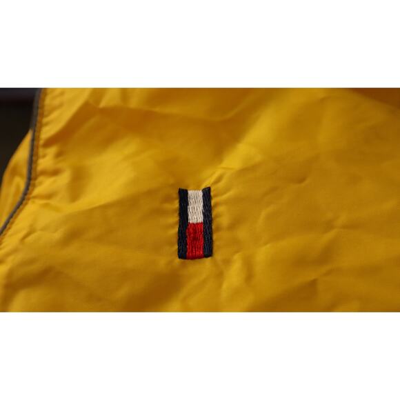 Vintage 90s Yellow Tommy Girl Tommy Hilfiger Windbreaker Jacket Flag Zip Hooded - Picture 4 of 10